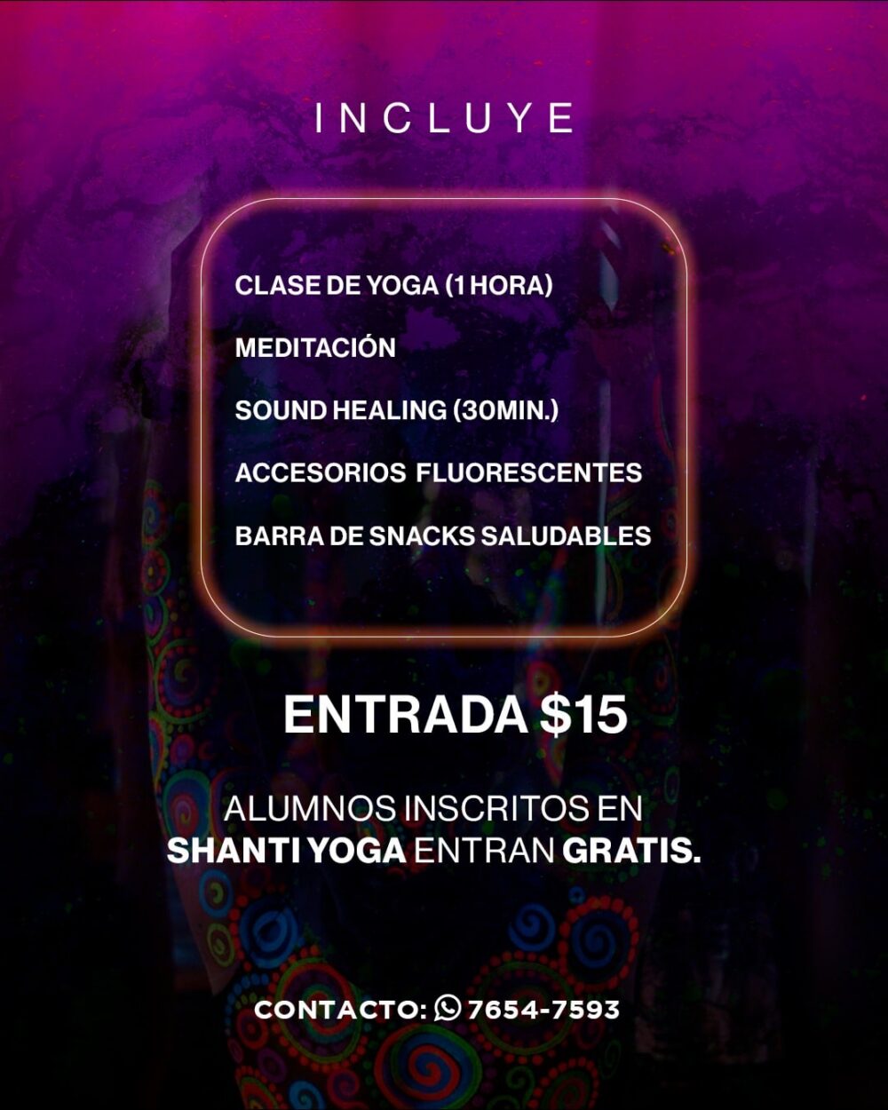 Yoga night con black light - 29 de octubre